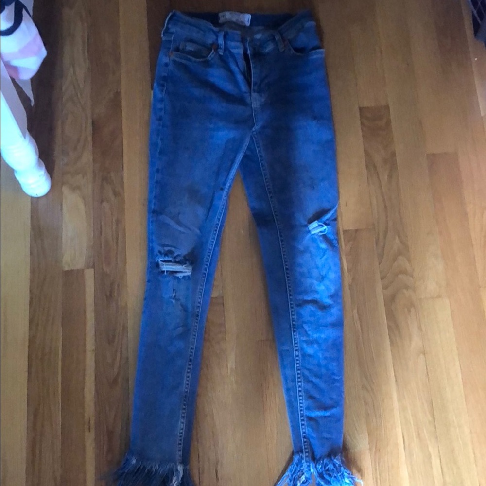 Free people jeans with fringe